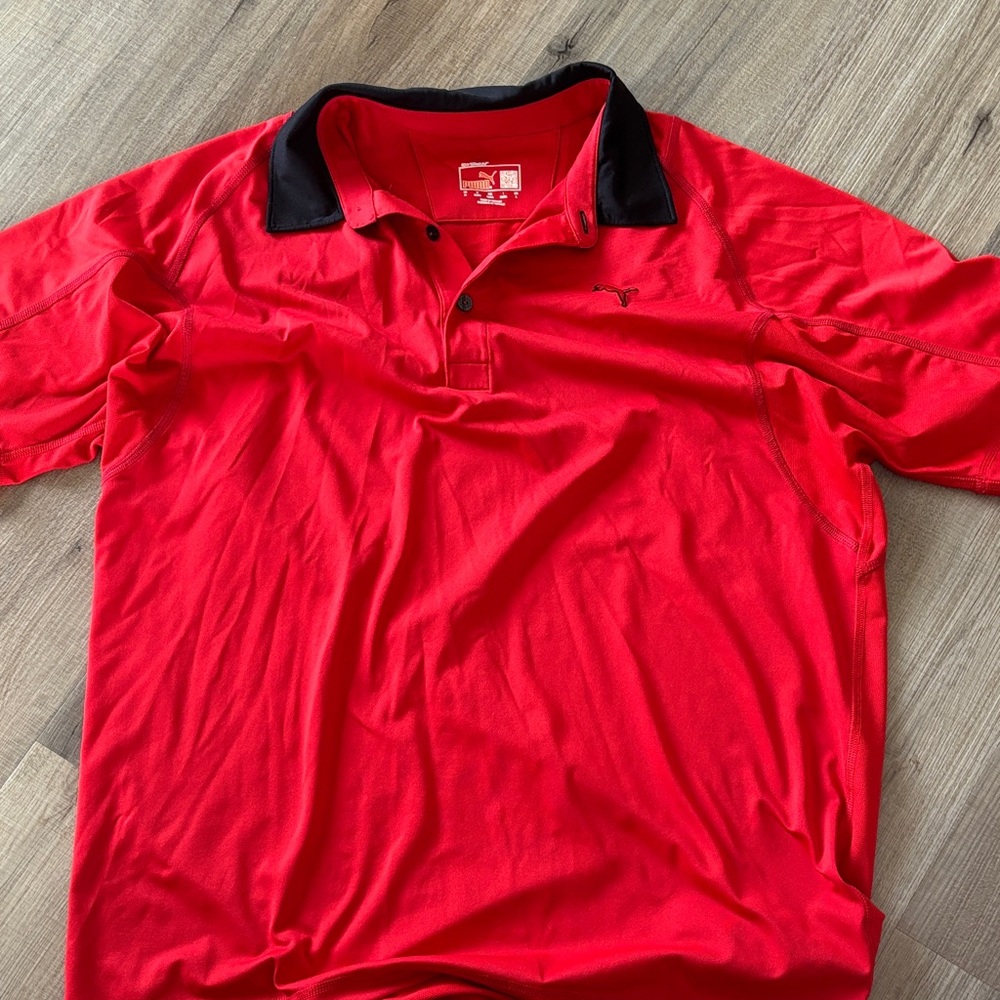 Puma Men's Polo with Black Collar